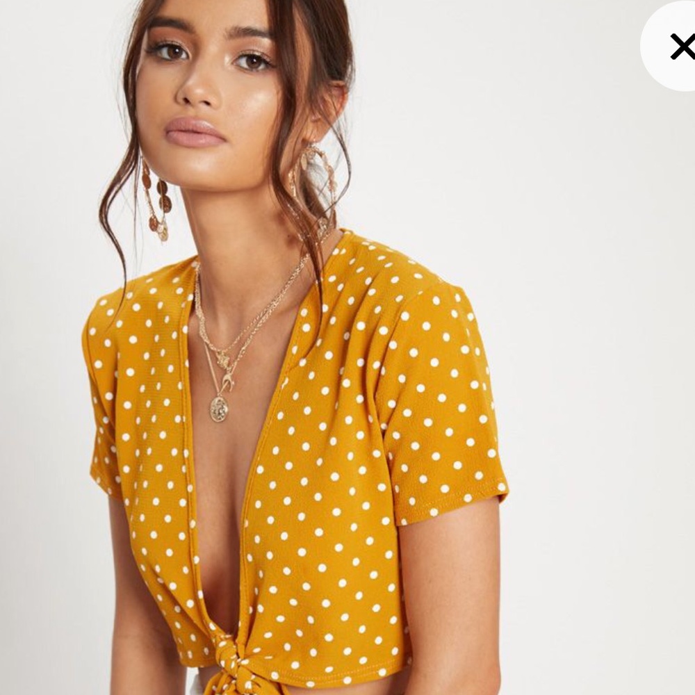 ☀️YELLOW POLKA DOT CROPTOP☀️